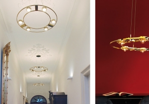 lighting: OCULAR 800: OCULAR LUMINARIES ARE AVAILABLE IN THE SHAPE OF RINGS, ELLIPSES AND SQUARES - IN DIFFERENT SIZES EACH. THEY COMBINE SUPERIOR QUALITY IN LIGHT-ING AND FORM AND ARE SHOWN TO THEIR FULLEST ADVANTAGE IN REPRESENTATIVE ROOMS. | ARCHONTIKIS - LICHT IM RAUM