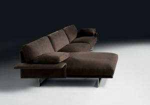 furniture: ALATO:MODULAR SOFA WITH STRUCTURE IN METAL, WITH ELASTIC BELT SPRING SYSTEM STRETCHED OVER A METAL FRAME. PADDING IN HIGH-RESILIENCE POLYURETHANE FOAM, UPHOLSTERY IN THERMO-BONDED FIBRE WITH STRETCH JERSEY. SEAT AND BACK CUSHIONS IN 100% EUROPEAN, CHANNEL | ARCHONTIKIS - BLACKTIE