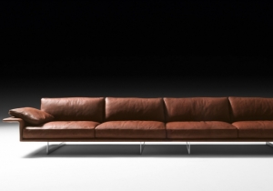 furniture: ALATO:MODULAR SOFA WITH STRUCTURE IN METAL, WITH ELASTIC BELT SPRING SYSTEM STRETCHED OVER A METAL FRAME. PADDING IN HIGH-RESILIENCE POLYURETHANE FOAM, UPHOLSTERY IN THERMO-BONDED FIBRE WITH STRETCH JERSEY. SEAT AND BACK CUSHIONS IN 100% EUROPEAN, CHANNEL | ARCHONTIKIS - BLACKTIE