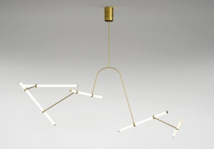 lighting: 5. FABRICATED WITH LED – ILLUMINATED ACRYLIC TUBES AND HELD TOGETHER BY BRASS RODS AND CONNECTED WITH THREADED BRASS RINGS | ARCHONTIKIS - NAAMA HOFMAN