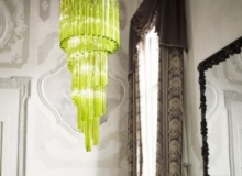 lighting: MURANO LAMP GREEN OR TRANSPARENT DIAM. 45CM H.110CM PRICE:2190 € GREEN VERSION 1890 TRANSPARENT VERSION | NOVA