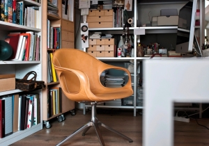 furniture: ELEPHANT SVIWEL:“WE HAD AN IDEA TO ADD A SWIVEL BASE TO AN ORDINARY LEATHER ARMCHAIR TO TURN IT INTO A STYLISH AND ELEGANT ALTERNATIVE TO STANDARD OFFICE FURNITURE. WE MADE A PLASTIC VERSION TOO TO MAKE IT ULTRA MODERN AND PERFECTLY PRACTICAL. WE CHOOSE N | KRISTALIA