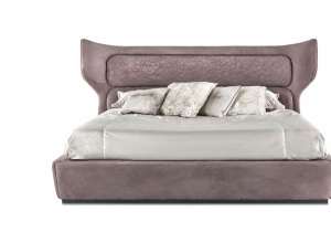 furniture: GUAM ATTRACTIVE AND IMPRESSIVE! WITH REFERENCES TO THE 50S, 60S, THE GUAM BED HAS A WRAP-AROUND SHAPE, VERY CHARACTERISTIC AND WITH A STRONG SCENOGRAPHIC IMPACT. IT FITS PERFECTLY IN THE URBAN GLAM CHARM ENVIRONMENTS. | ARCHONTIKIS - ROBERTO CAVALLI