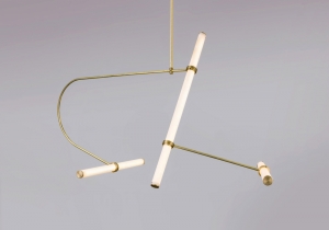 lighting: 02.FABRICATED WITH LED – ILLUMINATED ACRYLIC TUBES AND HELD TOGETHER BY BRASS RODS AND CONNECTED WITH THREADED BRASS RINGS | ARCHONTIKIS - NAAMA HOFMAN