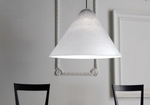 lighting: KONICA: PENDANT LAMP, COMPOSED BY A ACRYLIC SERIGRAPHY DIFFUSER SHADE. D 65 | ARCHONTIKIS - FAMBUENA