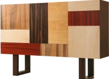 furniture: SIDEBOARD IN WEGE,CHERRY,WALNUT,MAPLE,EBONY AND PADOUK WOOD, 150 X 42 X H 170CM | MRLT