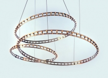 lighting: ZITADEL COMPOSITION RING 78,89 AND 100CM+TRANSFORMER 120 VA WITH 156 LED E10 0,3WATT,WARM LIGHT 2700K IN COPPER,BRASS AND NICKEL PRICE FOR COPPER AND BRASS 2675 € FOR NICKEL 2899 € | QUASAR